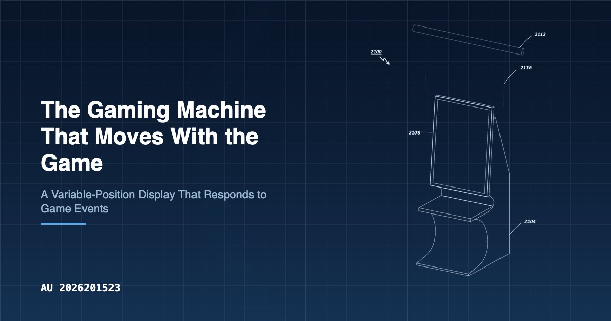 The Gaming Machine That Moves With the Game | Patent Applications Open ...